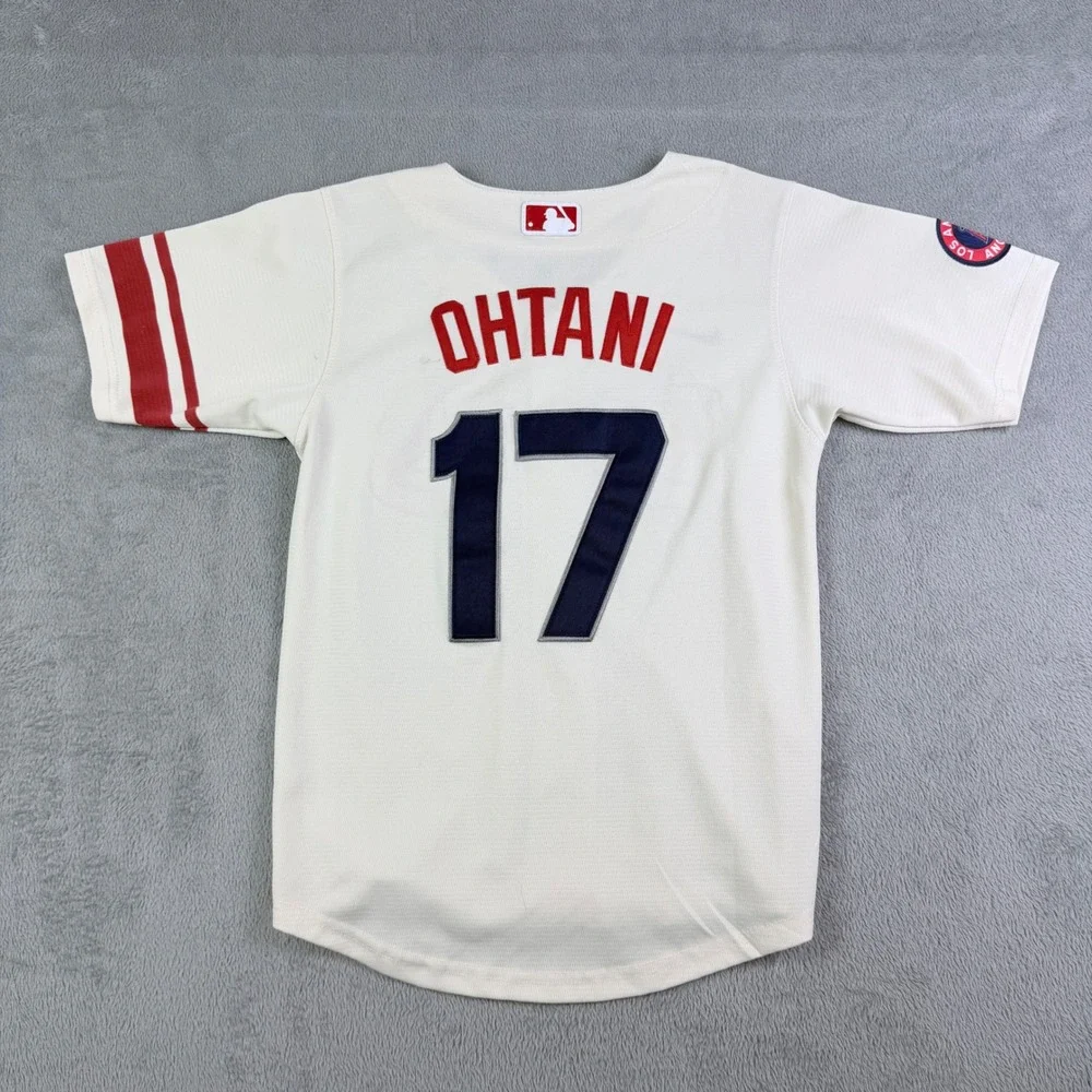 Nike Los Angeles Angels Shohei Ohtani 17 City Connect Jersey Kids Small Cream